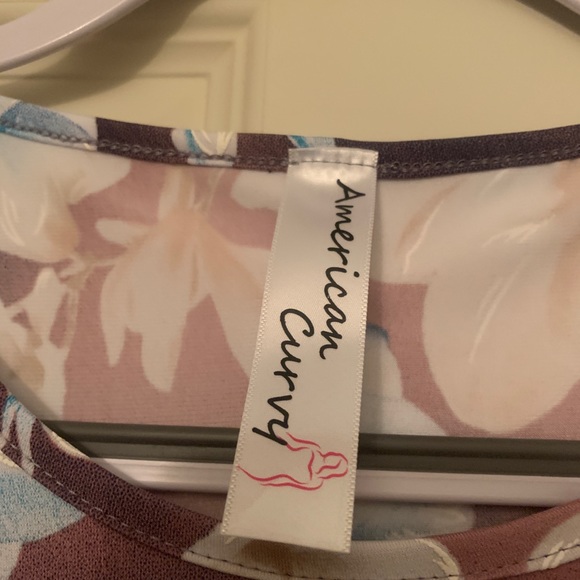 American Curvy Teal/Brown Tunic Size 1X NWOT - Picture 2 of 3